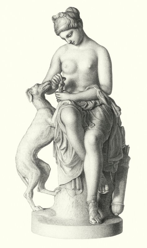 La Chasseresse, gravée par E Roffe d