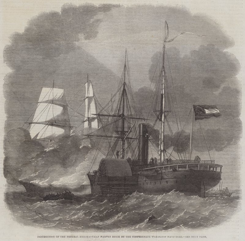 Destruction du marchand fédéral Harvey Birch par le sloop de guerre confédéré Nashville - Edwin Weedon
