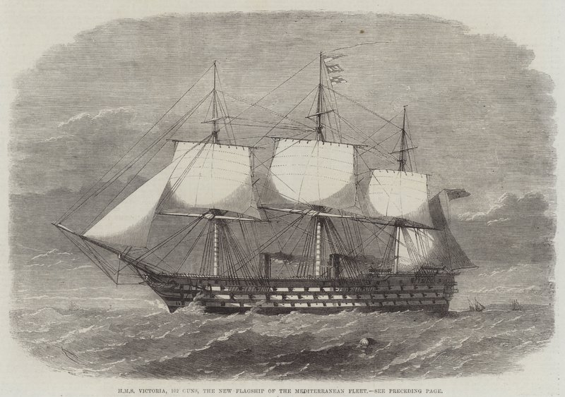 HMS Victoria, 102 canons, le nouveau navire amiral de la flotte méditerranéenne - Edwin Weedon