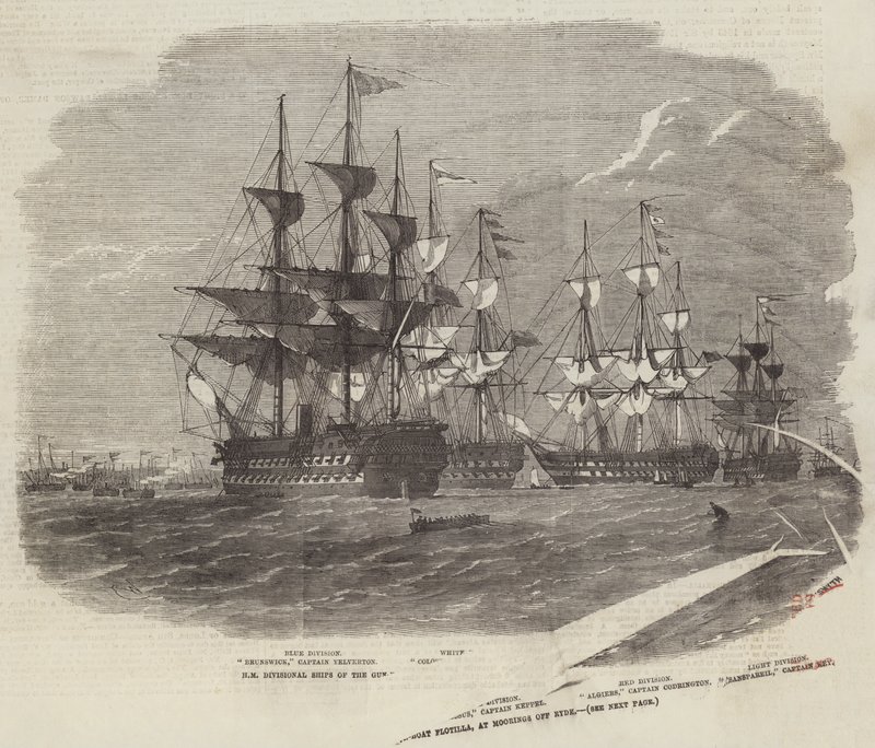 Navires divisionnaires de la flottille de canonnières de Sa Majesté, au mouillage au large de Ryde - Edwin Weedon