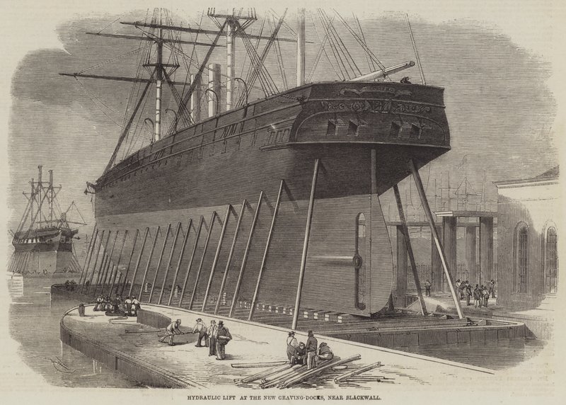 Ascenseur Hydraulique aux Nouveaux Bassins de Radoub, près de Blackwall - Edwin Weedon