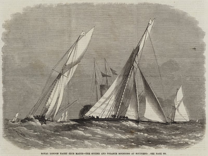 Match du Royal London Yacht Club, le Sphinx et Volante tournant à Southend - Edwin Weedon