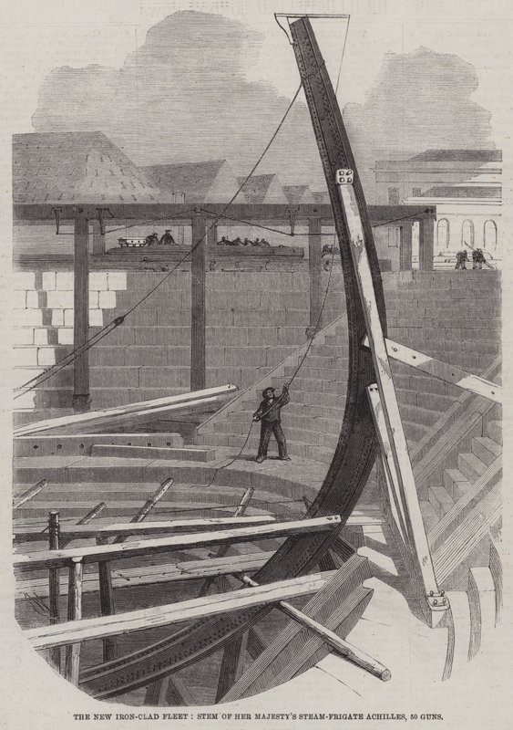 La nouvelle flotte cuirassée, proue de la frégate à vapeur de Sa Majesté Achilles, 50 canons - Edwin Weedon