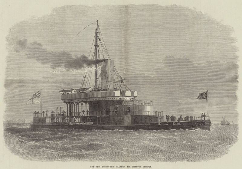 Le nouveau navire-tourelle Glatton, pour la défense du port - Edwin Weedon
