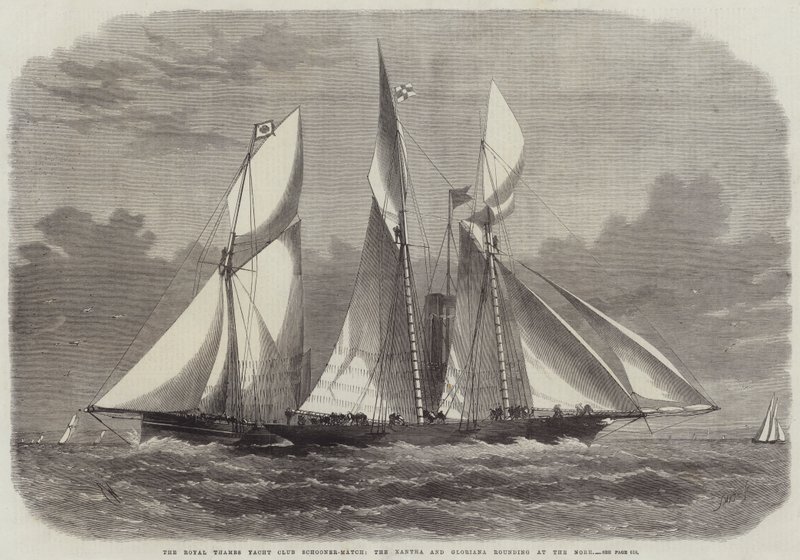 Le Royal Thames Yacht Club Schooner-Match, le Xantha et Gloriana virant au Nore - Edwin Weedon