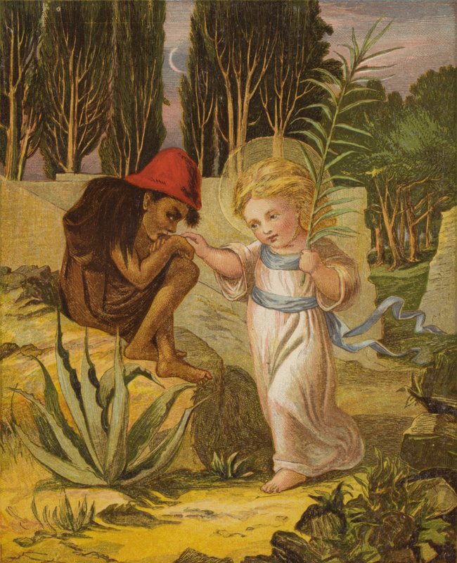 Un petit enfant souriant, portant une couronne lumineuse - Eleanor Fortescue-Brickdale