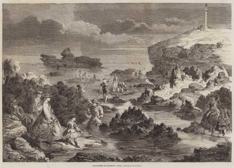 Pêcheurs de crevettes à Biarritz - Emile Antoine Bayard