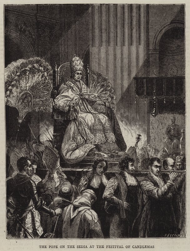 Le Pape sur la Sedia à la fête de la Chandeleur - Emile Theodore Therond
