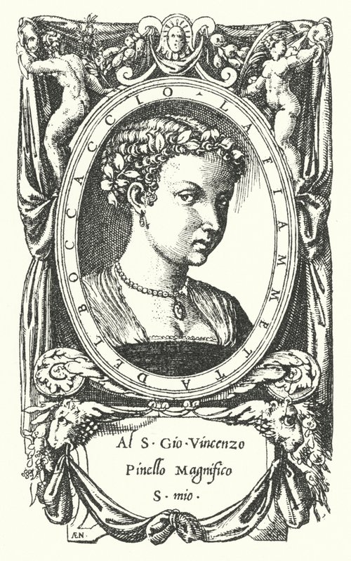 La Dame Fiammetta, sujet du roman de Giovanni Boccaccio Elegia di Madonna Fiammetta - Enea Vico