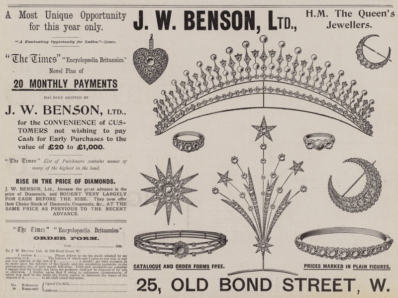Publicité, J W Benson - English School