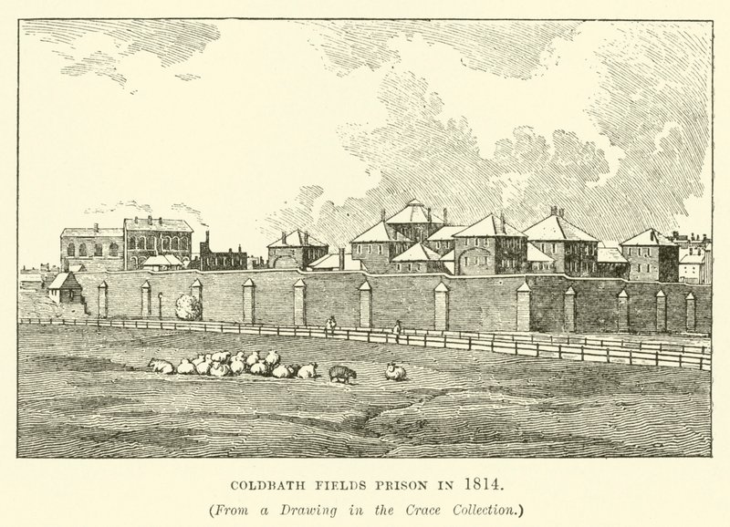 Prison de Coldbath Fields en 1814 - English School