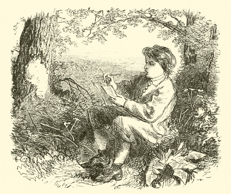 David Wilkie, enfant, étudiant la nature - English School