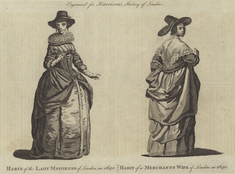 Habit de la femme du maire de Londres en 1640 et habit de la femme d