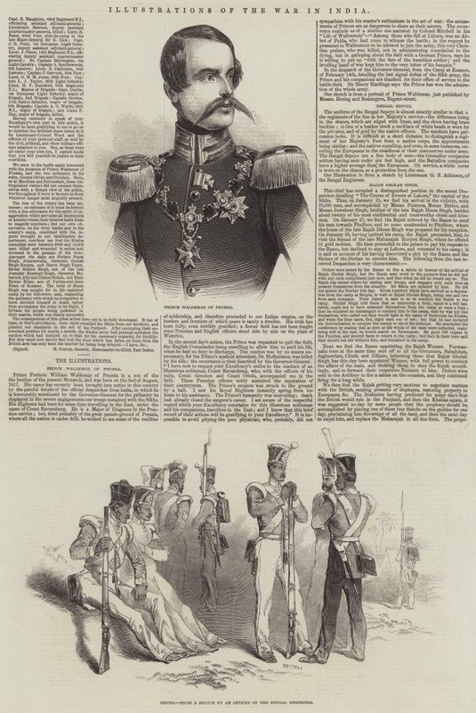 Illustrations de la guerre en Inde - English School