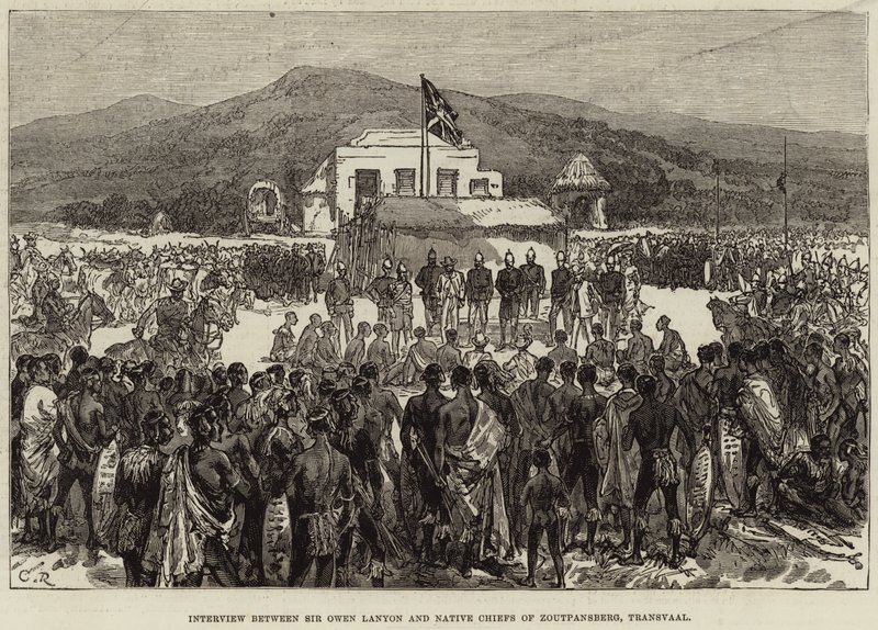 Entrevue entre Sir Owen Lanyon et les chefs natifs de Zoutpansberg, Transvaal - English School