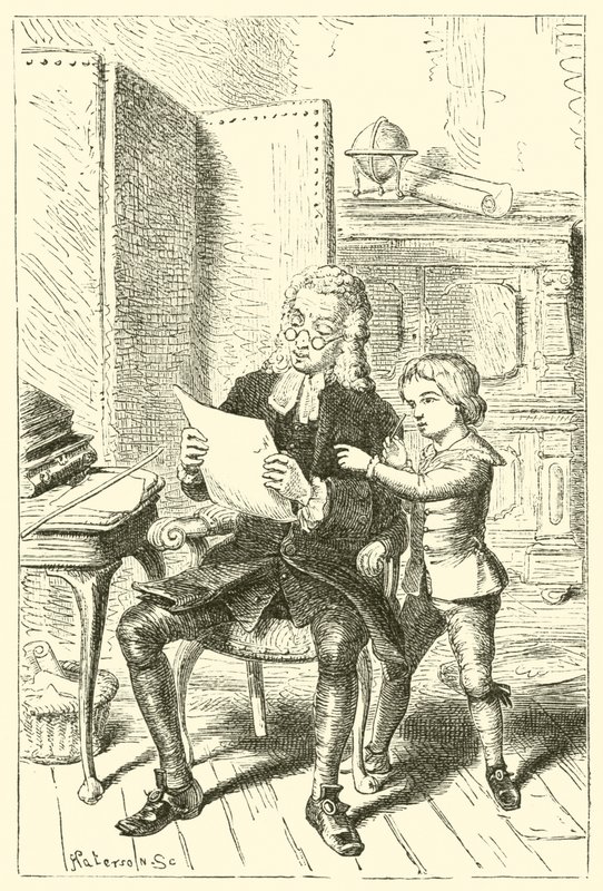 Joshua Reynolds, enfant, montrant le dessin de l
