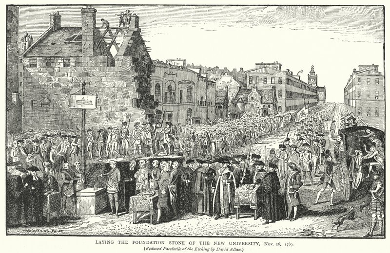 Pose de la première pierre de la nouvelle université, 16 novembre 1789 - English School