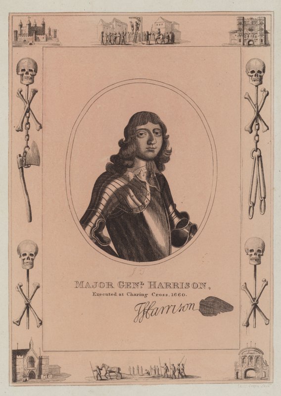 Major General Harrison, exécuté à Charing Cross, 1660 - English School