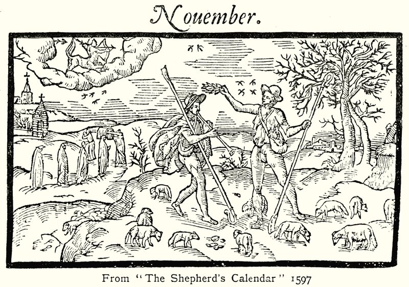 Novembre, du Calendrier des bergers, 1597 - English School