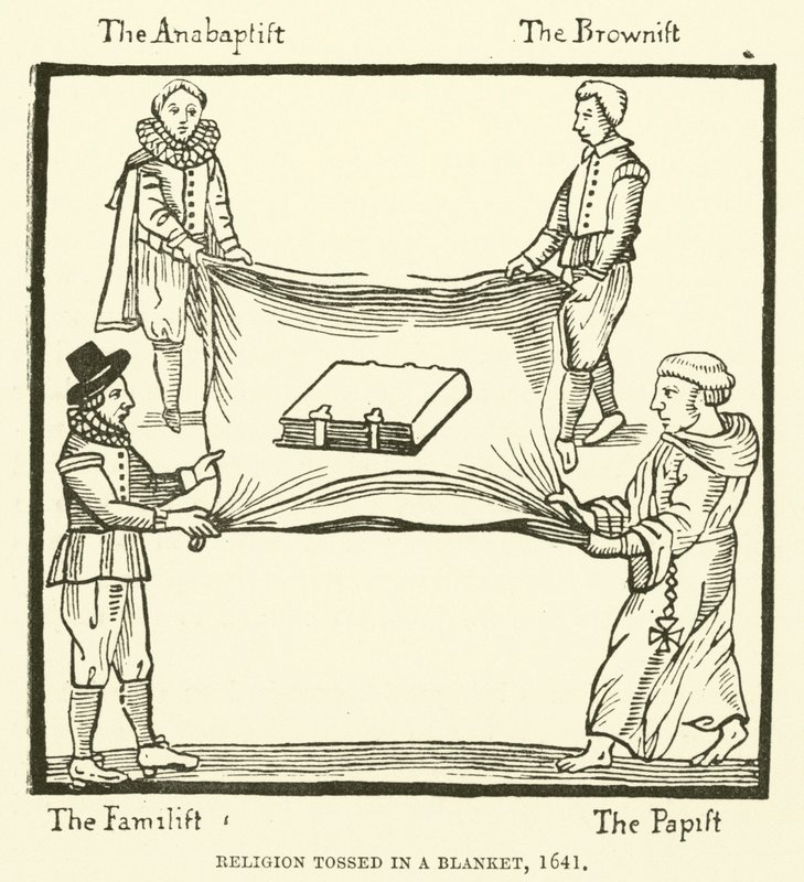 Religion jetée dans une couverture, 1641 - English School