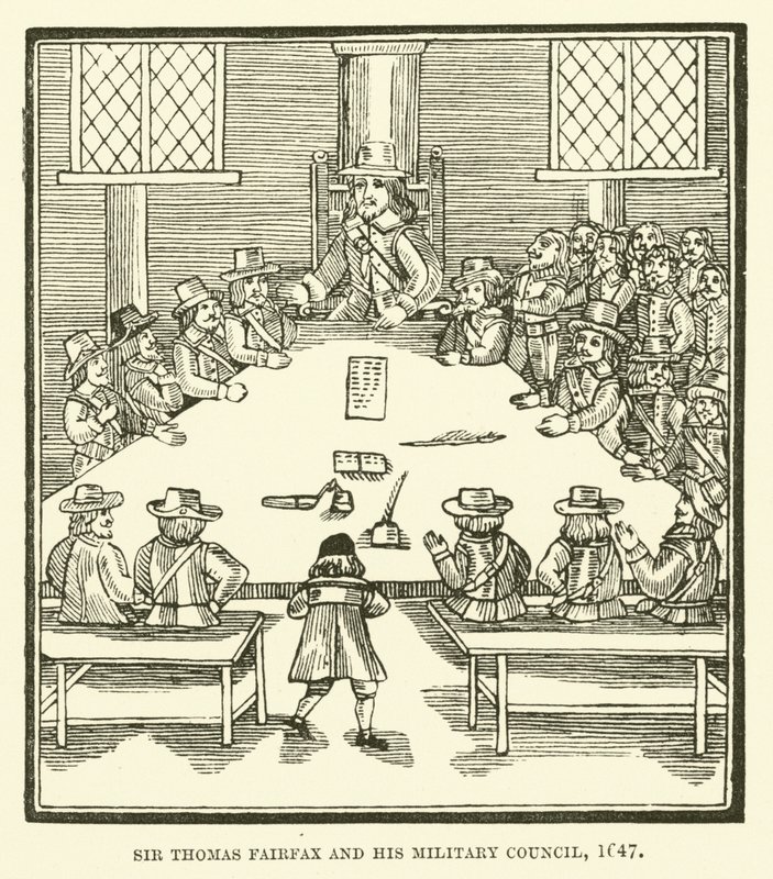 Sir Thomas Fairfax et son conseil militaire, 1647 - English School