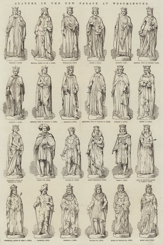 Statues dans le Nouveau Palais de Westminster - English School