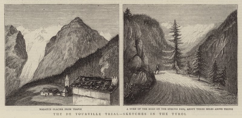 Le procès De Tourville, croquis au Tyrol - English School