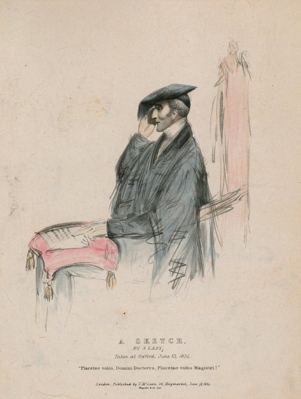 Le duc de Wellington, un croquis par une dame, pris à Oxford le 13 juin 1834 - English School