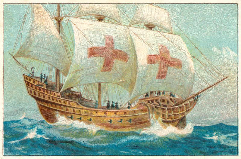 Le Golden Hind, navire amiral de Sir Francis Drake - English School