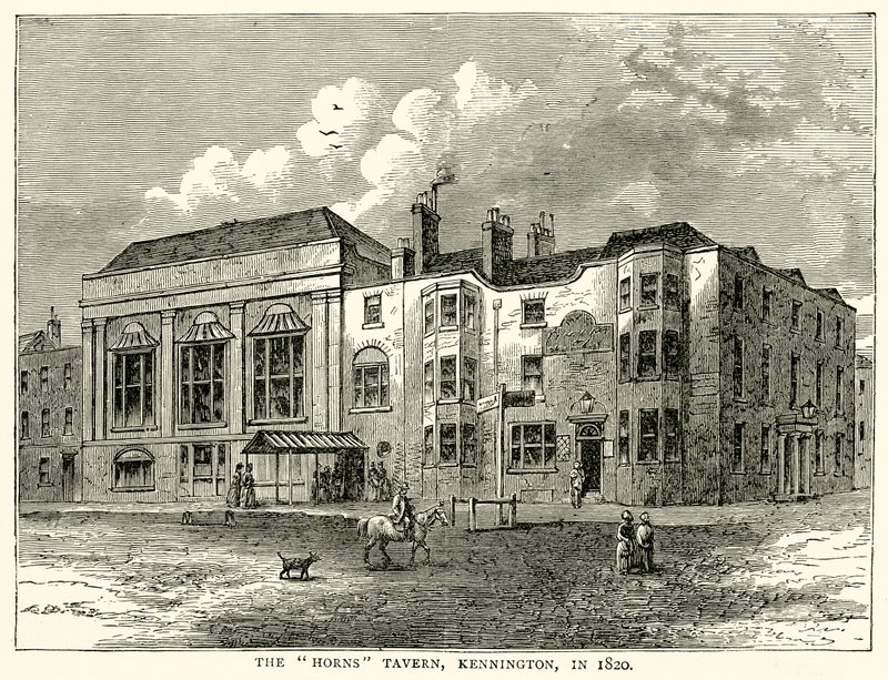 The Horns Tavern, Kennington, en 1820 - English School