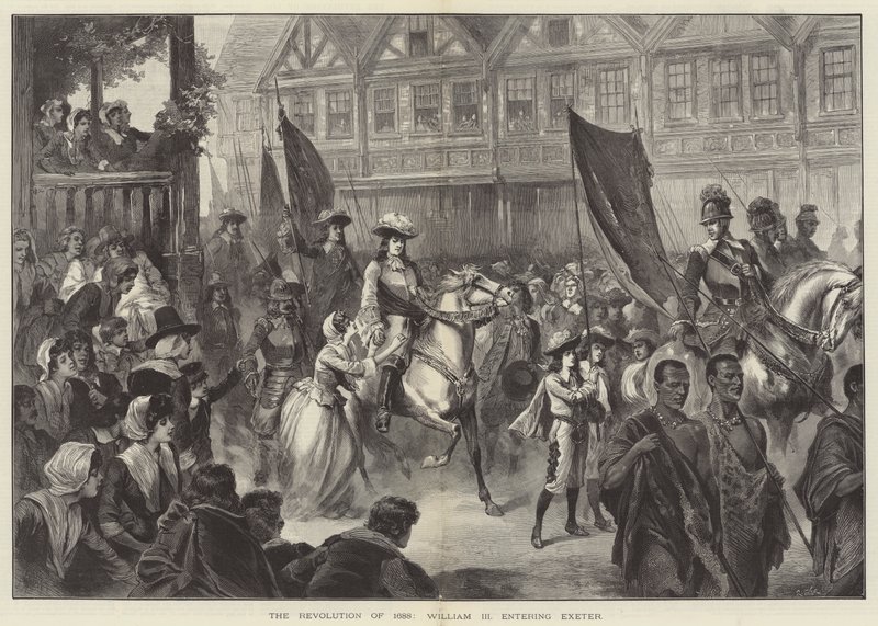 La Révolution de 1688, Guillaume III entrant à Exeter - English School