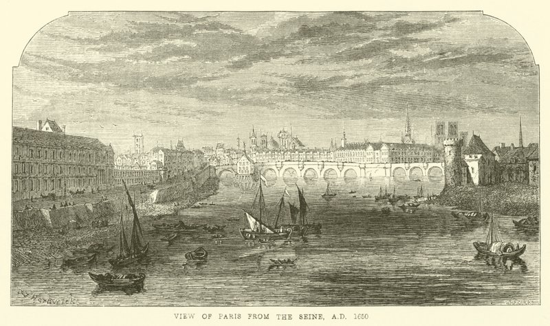 Vue de Paris depuis la Seine, 1650 - English School