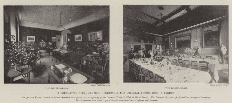 Un club de couronnement, rendez-vous central pour les troupes coloniales actuellement à Londres - English Photographer