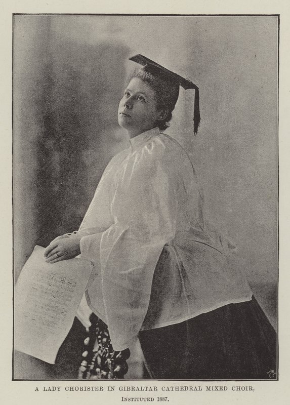 Une choriste à la cathédrale de Gibraltar, chœur mixte institué en 1887 - English Photographer