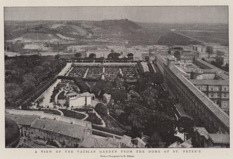 Vue du jardin du Vatican depuis le dôme de Saint-Pierre - English Photographer