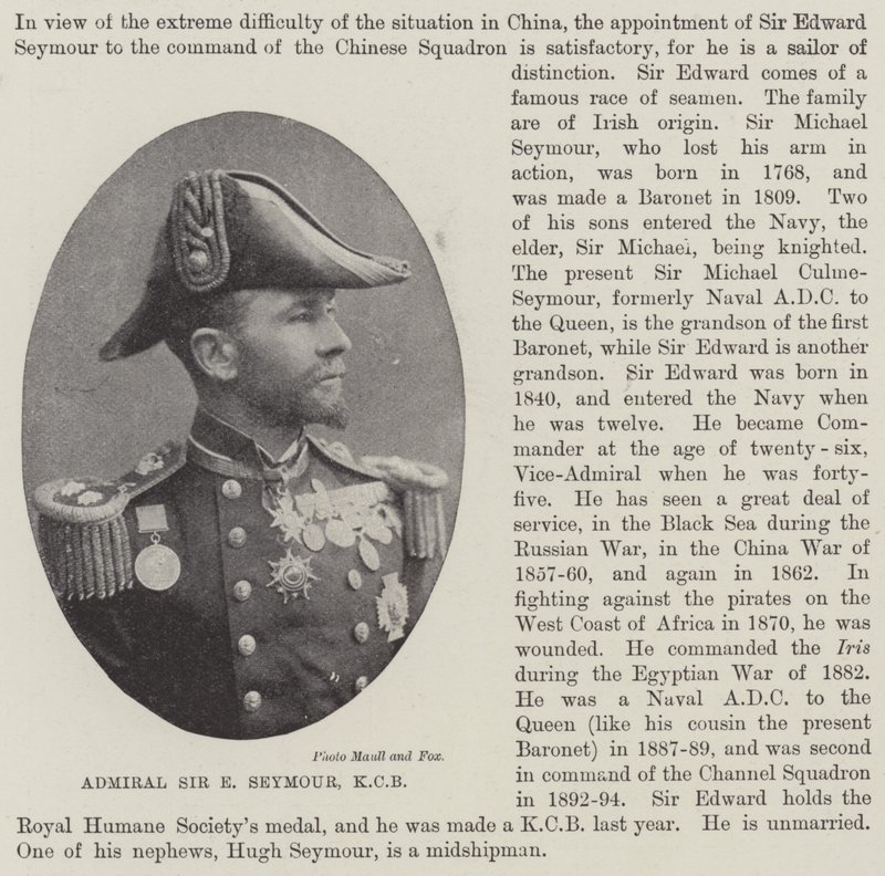 Amiral Sir E Seymour, KCB - English Photographer