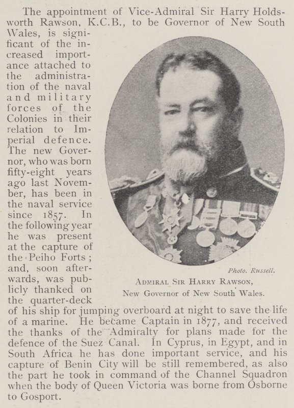 Amiral Sir Harry Rawson, nouveau gouverneur de la Nouvelle-Galles du Sud - English Photographer