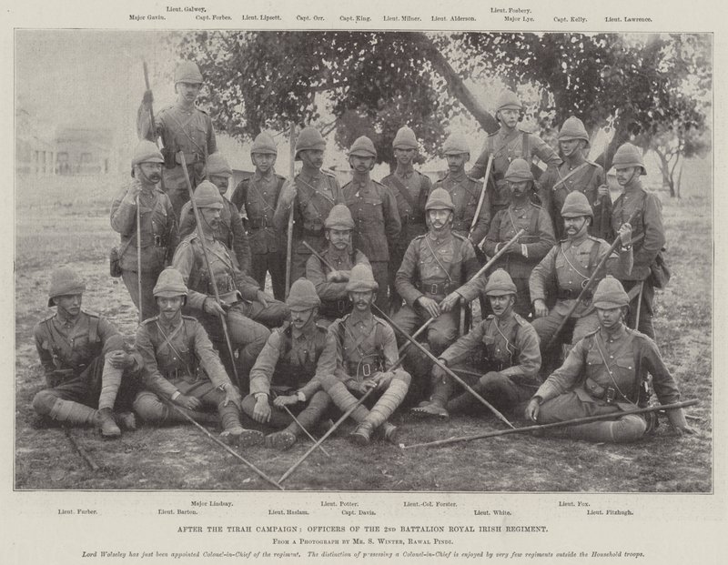 Après la campagne de Tirah, officiers du 2e bataillon du Royal Irish Regiment - English Photographer