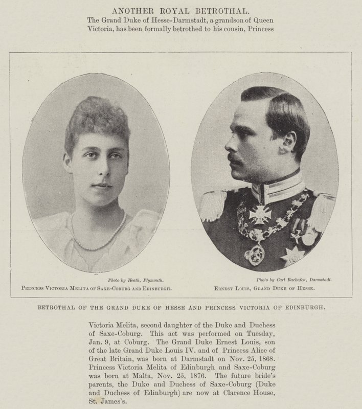 Fiançailles du Grand-Duc de Hesse et de la Princesse Victoria d