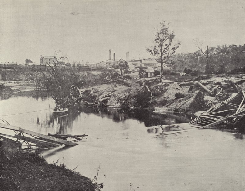 Pont de Burnley, sur la Yarra, après les inondations de juillet 1891 - English Photographer