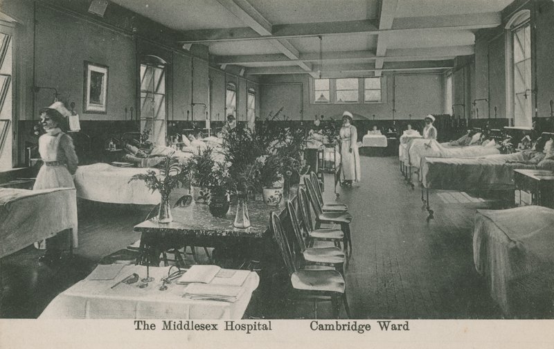 Cambridge Ward, The Middlesex Hospital, Londres. Carte postale envoyée le 16 août 1913. - English Photographer
