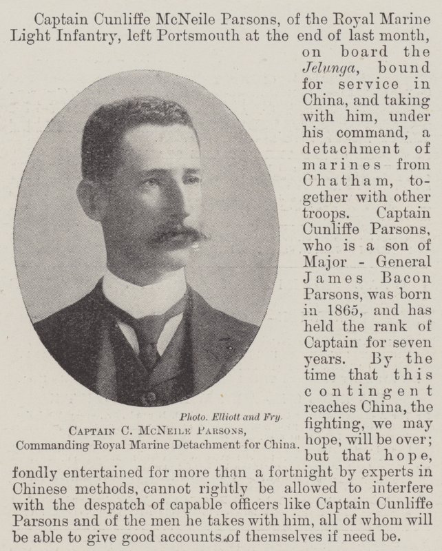 Capitaine C McNeile Parsons, commandant le détachement des Royal Marines pour la Chine - English Photographer