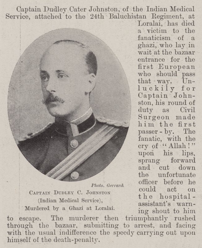 Capitaine Dudley C Johnston (Service Médical Indien), assassiné par un Ghazi à Loralai - English Photographer