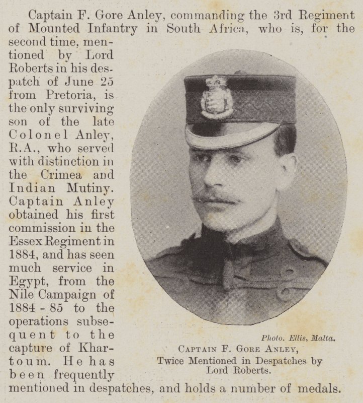 Capitaine F Gore Anley, mentionné deux fois dans les dépêches par Lord Roberts - English Photographer