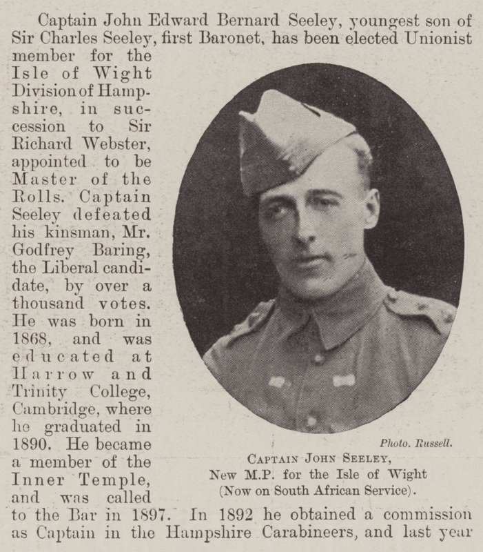 Capitaine John Seeley, nouveau député de l
