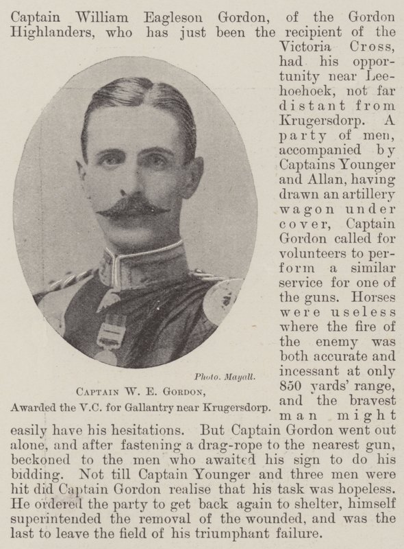 Capitaine W E Gordon, récompensé de la VC pour bravoure près de Krugersdorp - English Photographer