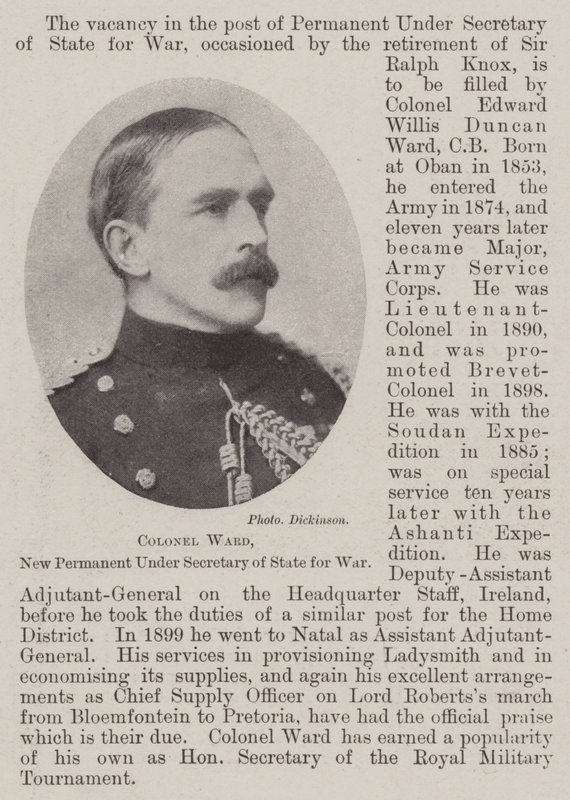 Colonel Ward, nouveau sous-secrétaire d