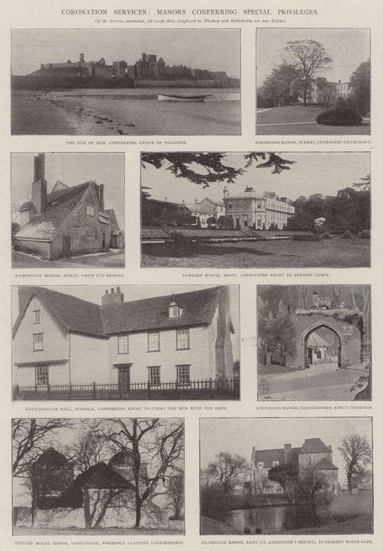 Services de couronnement, manoirs conférant des privilèges spéciaux - English Photographer