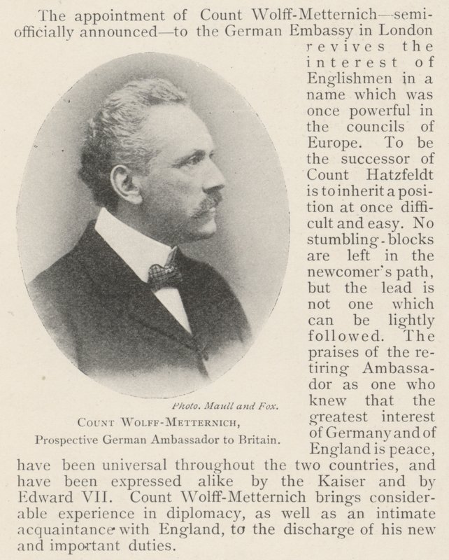 Comte Wolff-Metternich, futur ambassadeur d