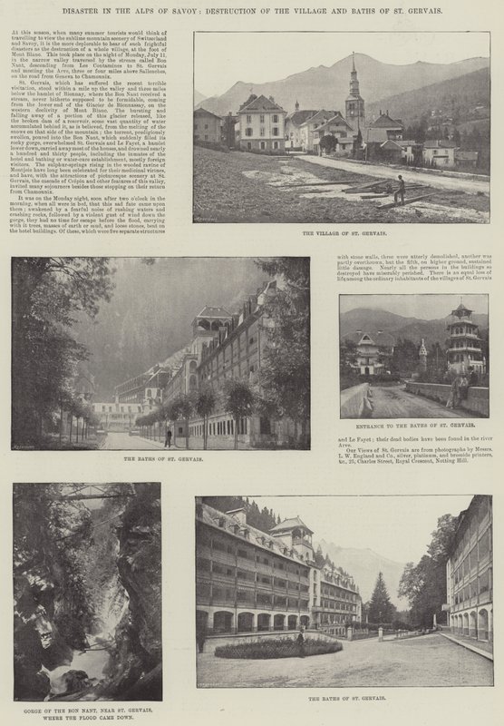 Catastrophe dans les Alpes de Savoie, destruction du village et des bains de St Gervais - English Photographer